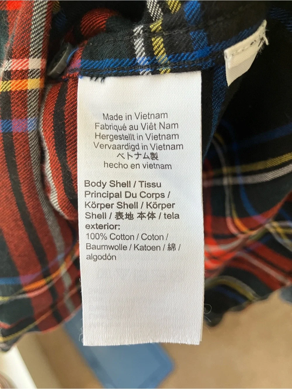 J. Crew Red, Navy & Yellow Plaid Cotton Button-Down Shirt